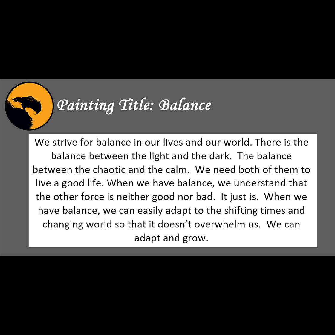 Balance Print <br>(about living a balanced life)
