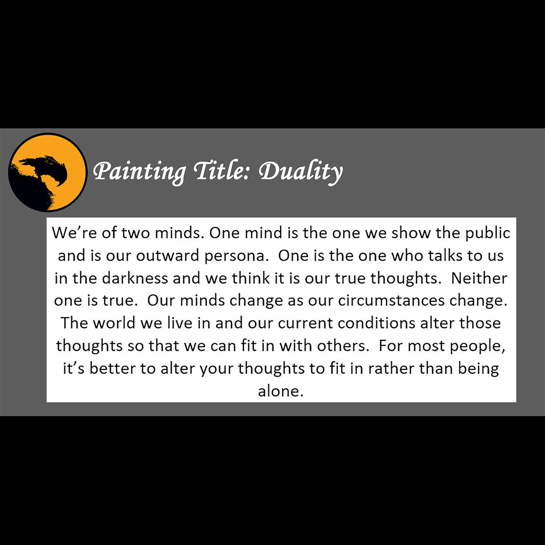 Duality - about our two minds - 11x14, 11x17 Print