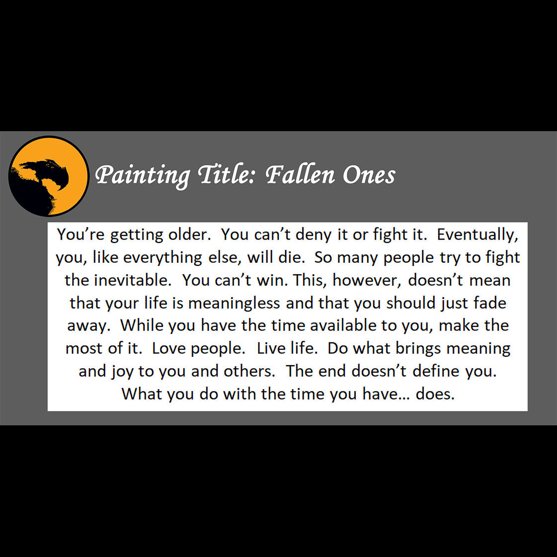 Fallen Ones Print <br>(about meaningful life)