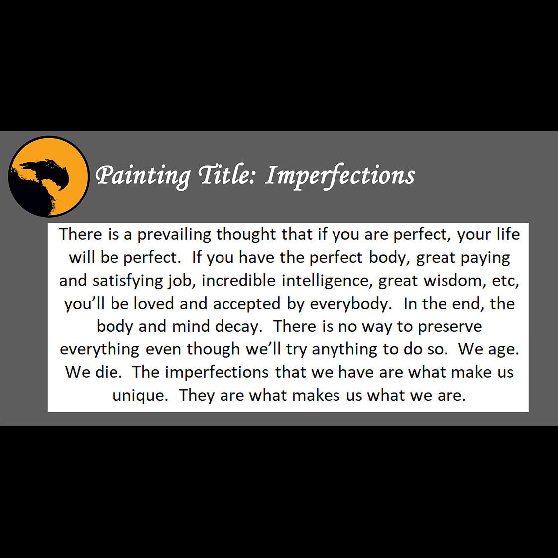 Imperfections - about perfection and love - 11x14, 11x17 Print