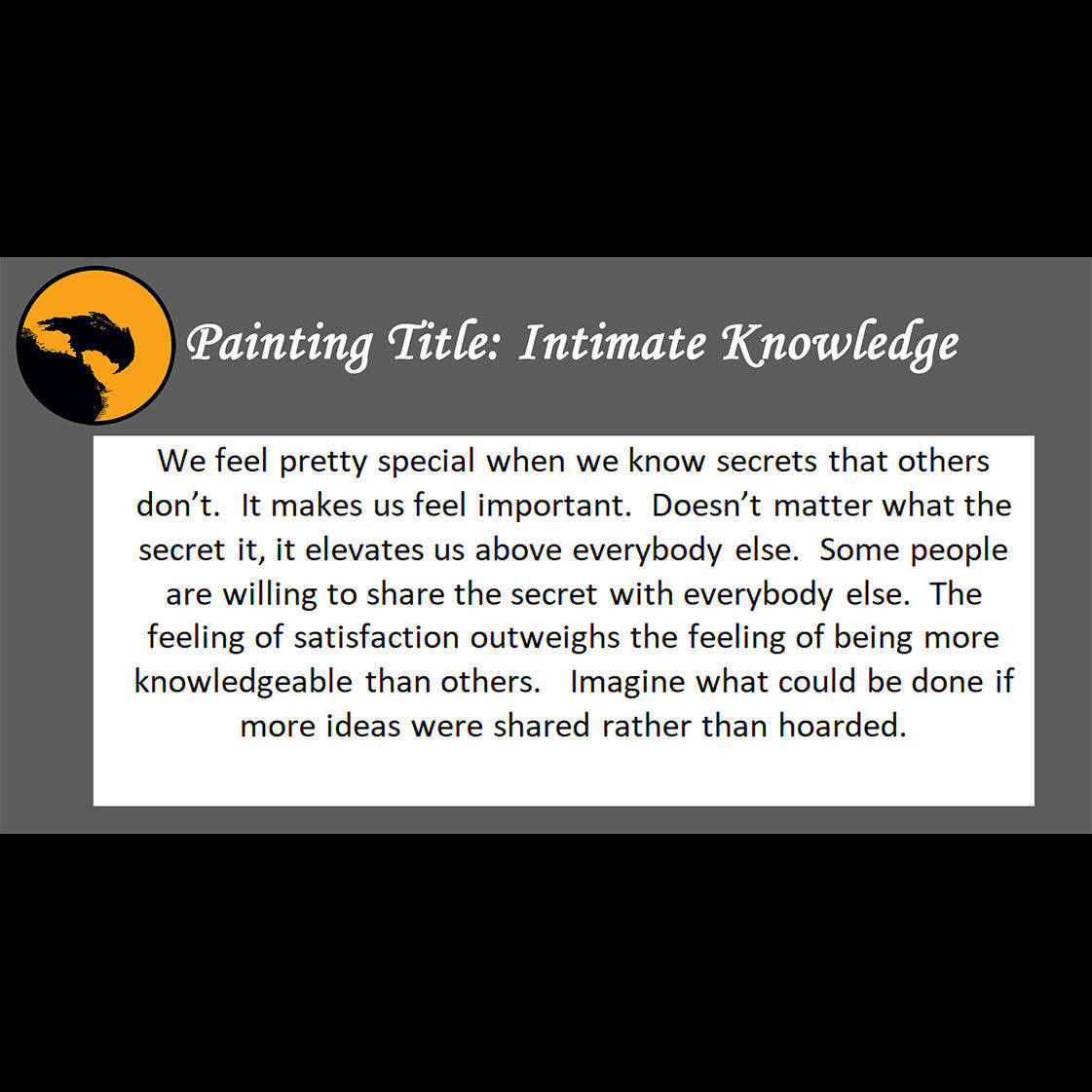 Intimate Knowledge Print <br>(about sharing secrets)