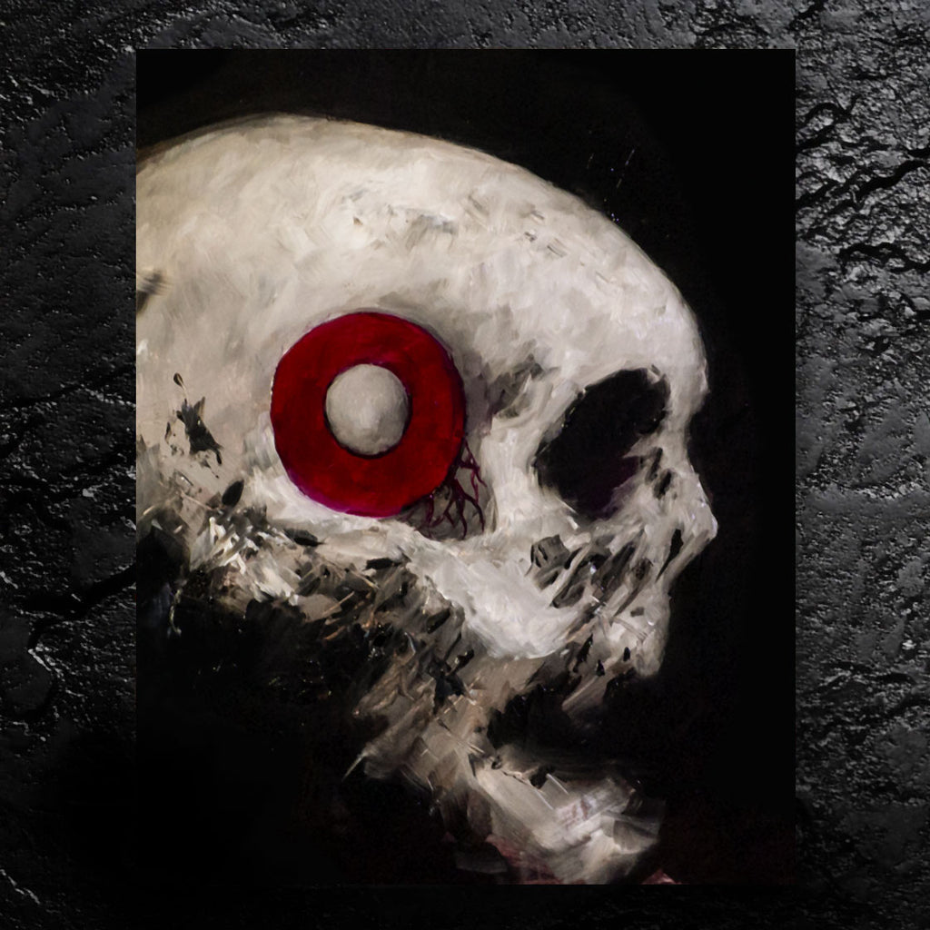 Skull Painting #12 - 8 x 10 Original Framed Oil Painting