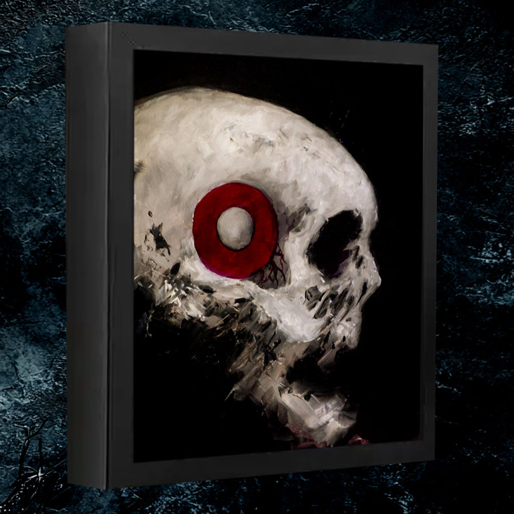 Skull Painting #12 - 8 x 10 Original Framed Oil Painting