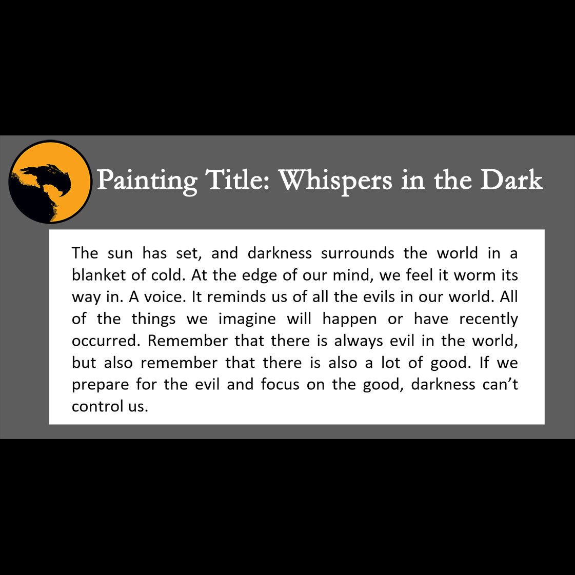 Whispers in the Dark - about dark thoughts - 11x14, 11x17 Print
